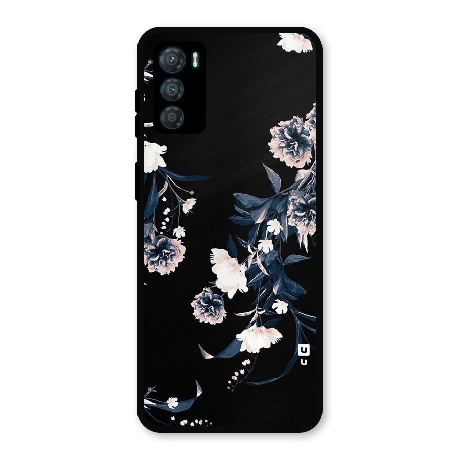 White Flora Metal Back Case for Moto G42