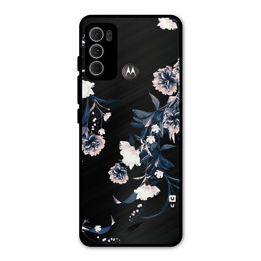 White Flora Metal Back Case for Moto G60