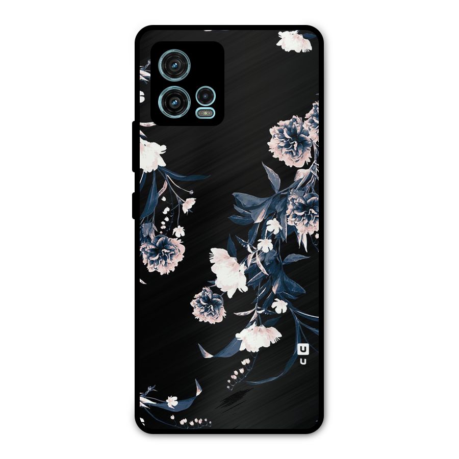White Flora Metal Back Case for Moto G72