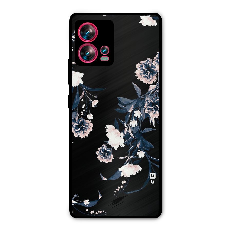 White Flora Metal Back Case for Motorola Edge 30 Fusion