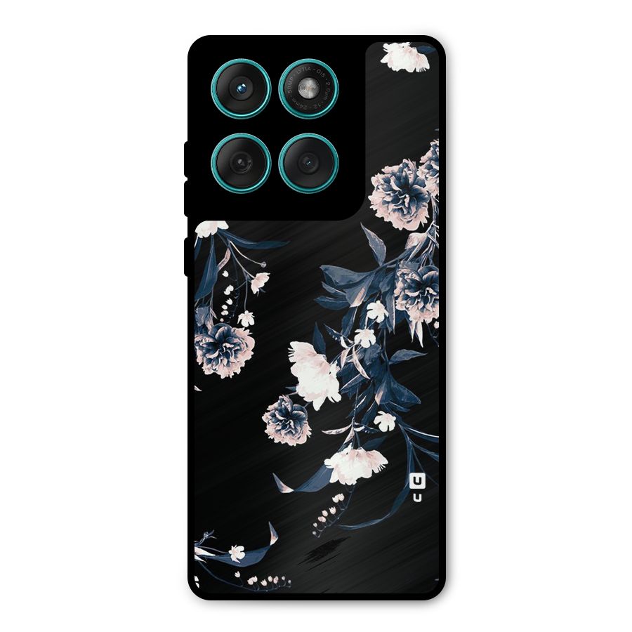 White Flora Metal Back Case for Motorola Edge 60 Fusion