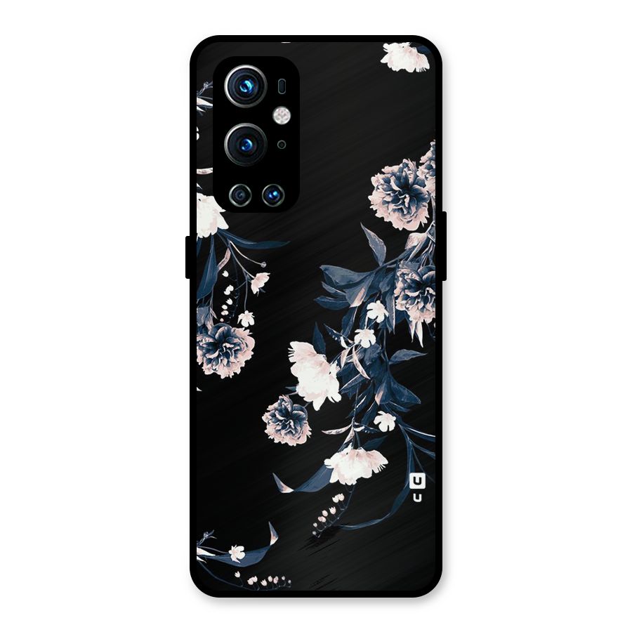White Flora Metal Back Case for OnePlus 9 Pro