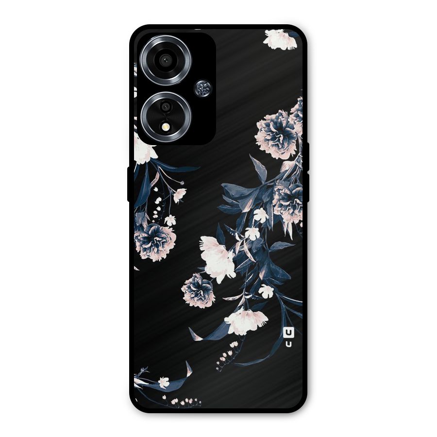 White Flora Metal Back Case for Oppo A59