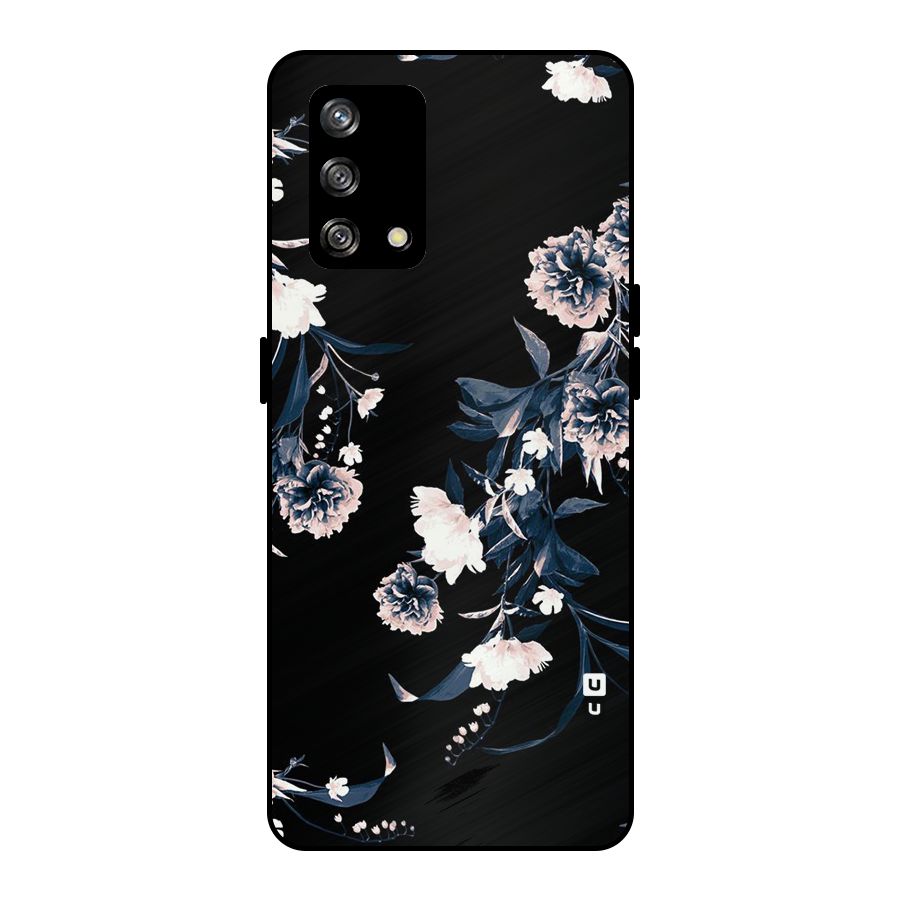 White Flora Metal Back Case for Oppo F19