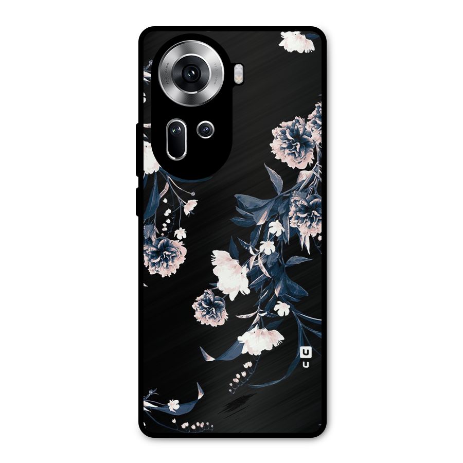 White Flora Metal Back Case for Oppo Reno11 5G