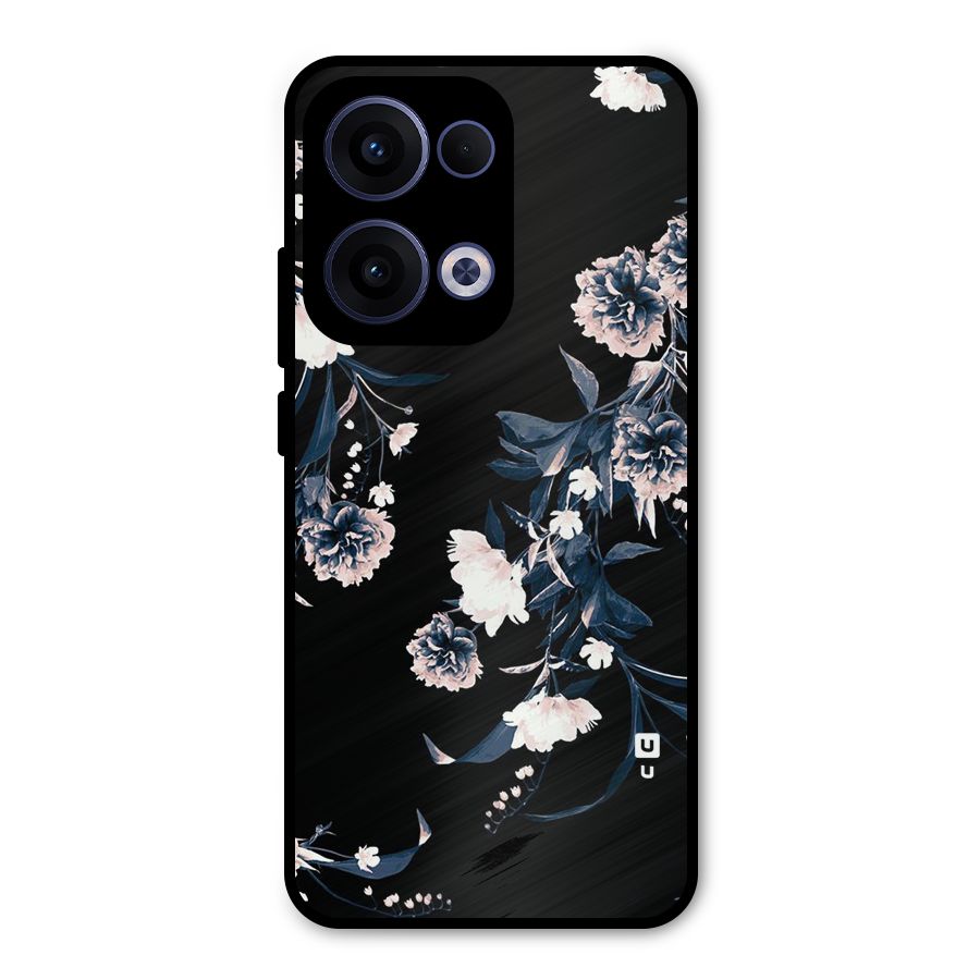 White Flora Metal Back Case for Oppo Reno13