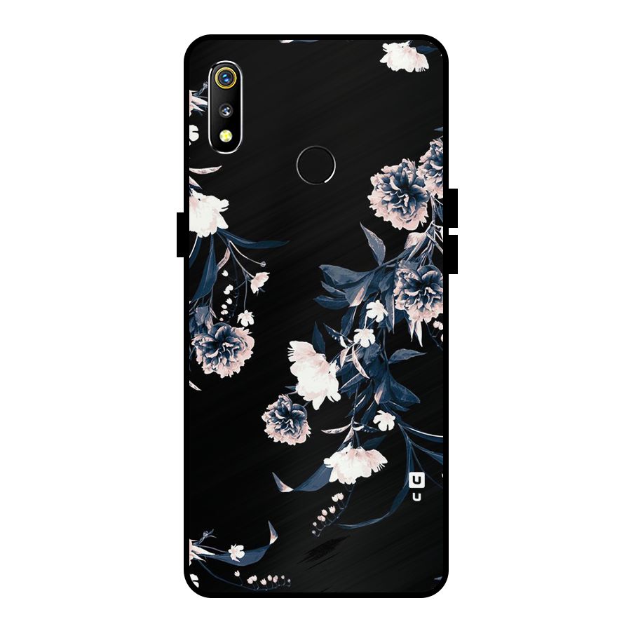 White Flora Metal Back Case for Realme 3i