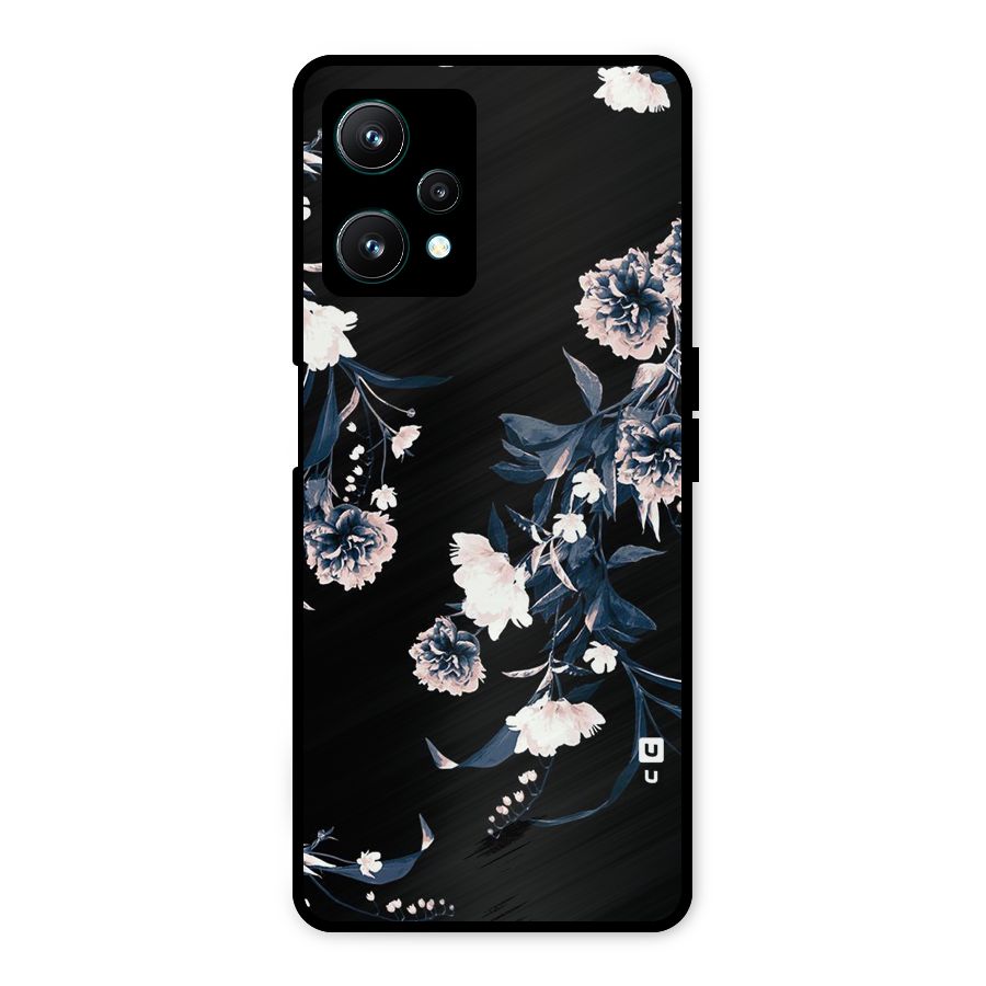 White Flora Metal Back Case for Realme 9 Pro 5G