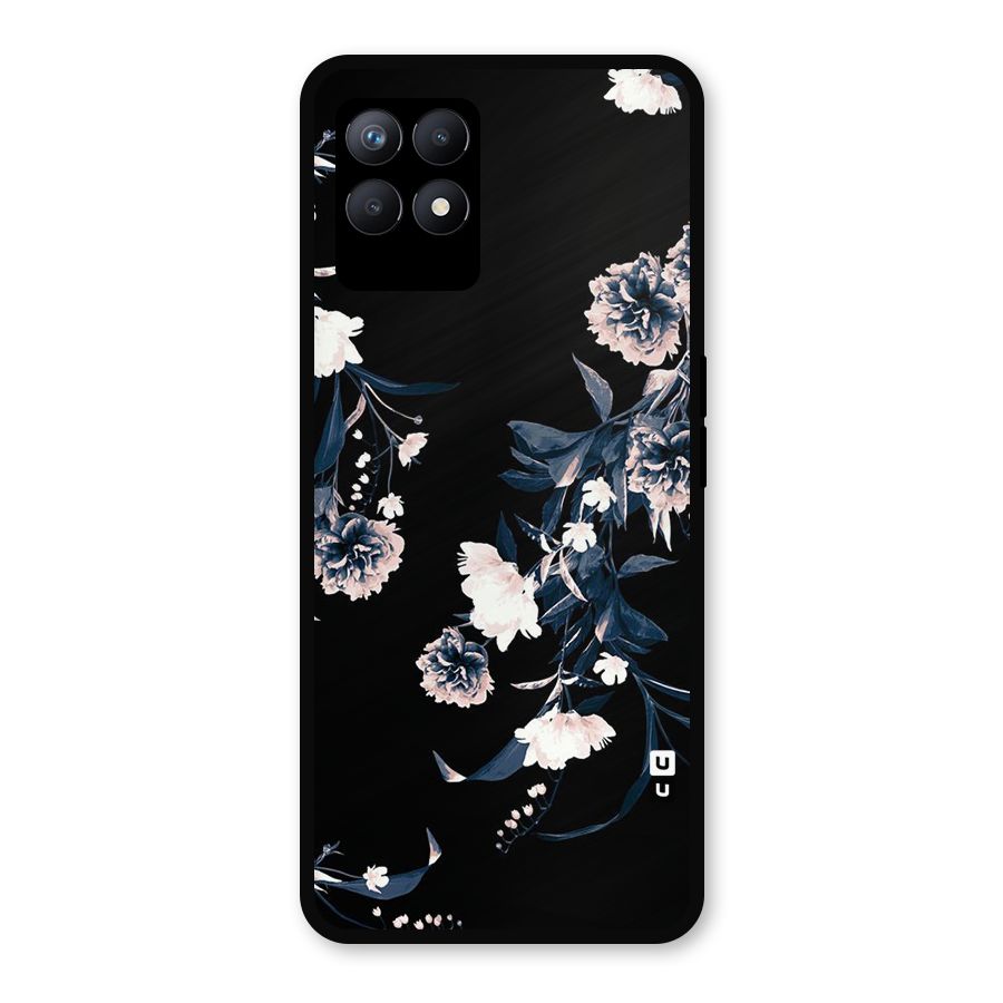 White Flora Metal Back Case for Realme Narzo 50