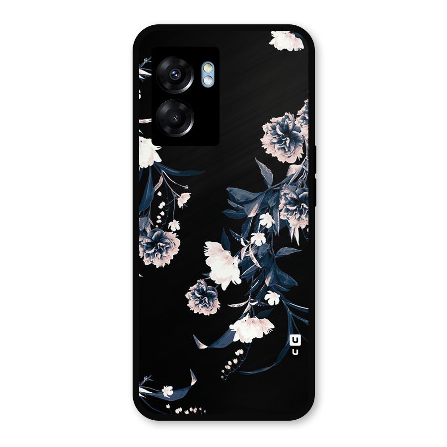 White Flora Metal Back Case for Realme Narzo 50 5G
