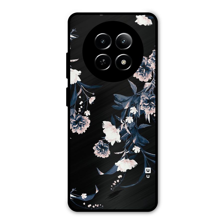 White Flora Metal Back Case for Realme Narzo 70x 5G