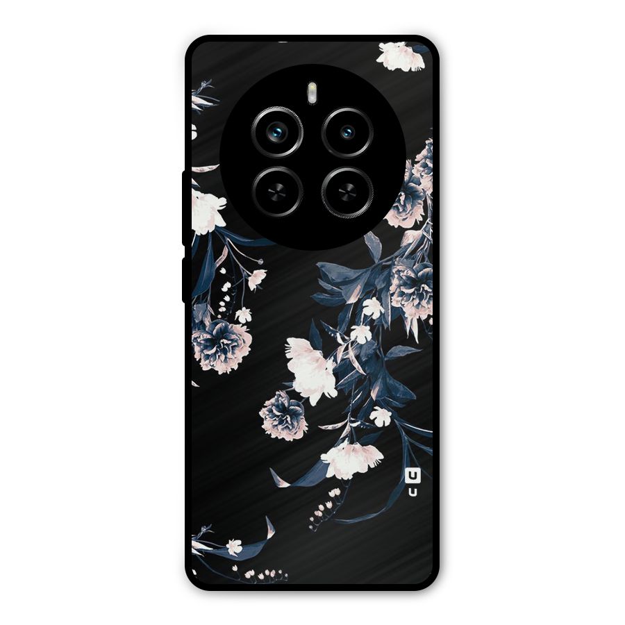 White Flora Metal Back Case for Realme P1 Pro