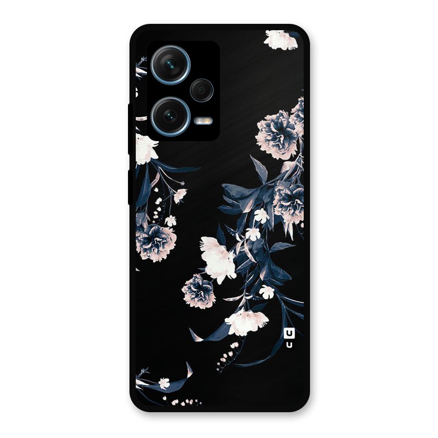 White Flora Metal Back Case for Redmi Note 12 Pro Plus 5G