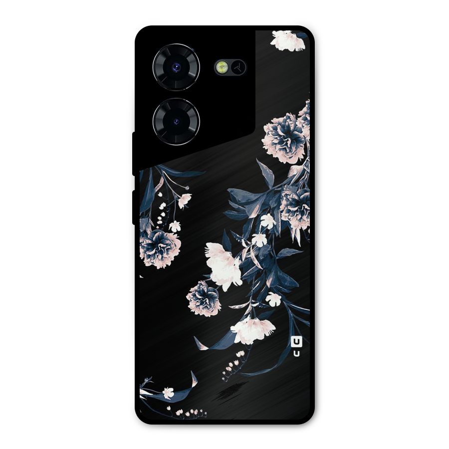 White Flora Metal Back Case for Tecno Pova 5 Pro 5G