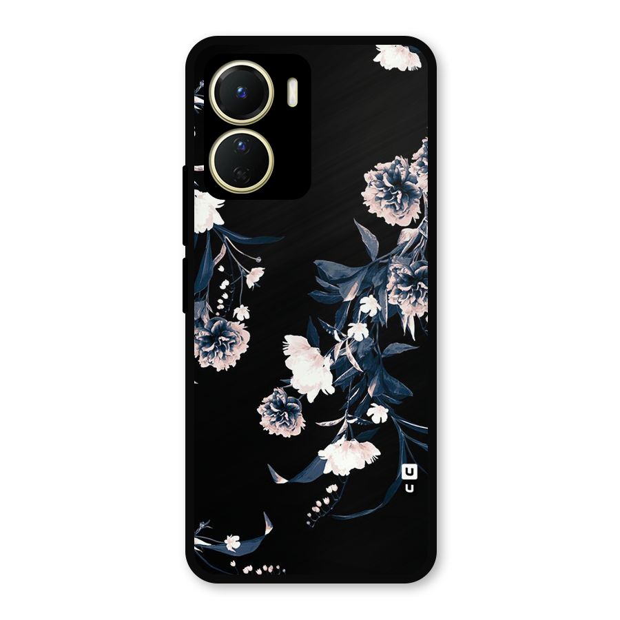 White Flora Metal Back Case for Vivo T2x
