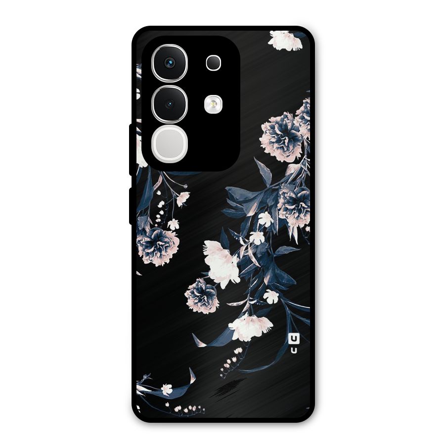 White Flora Metal Back Case for Vivo T4x