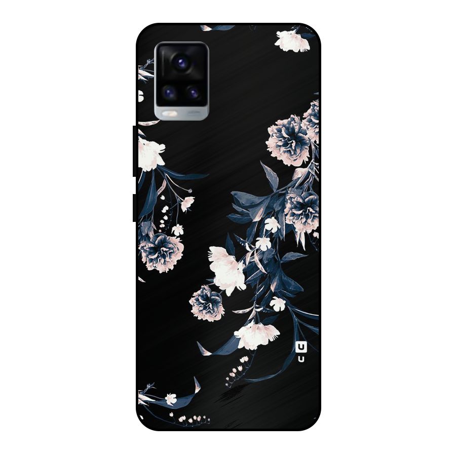 White Flora Metal Back Case for Vivo V20