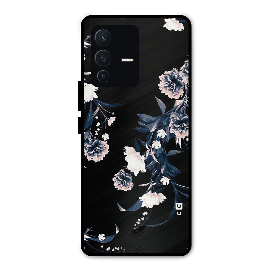 White Flora Metal Back Case for Vivo V23 Pro