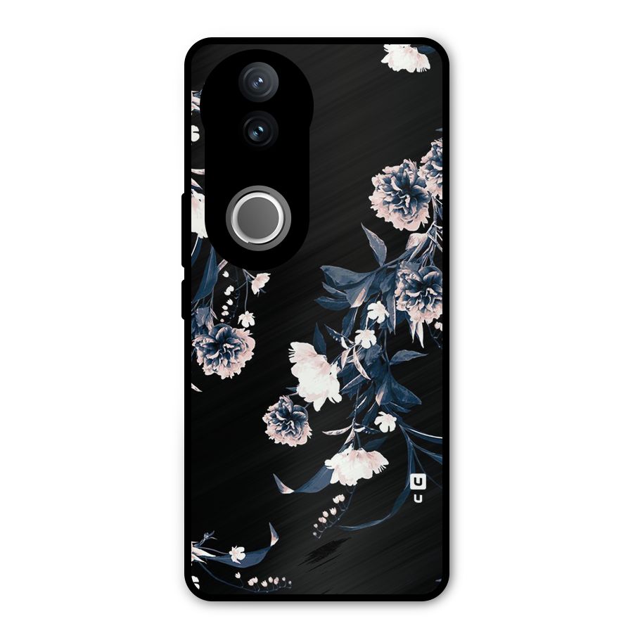 White Flora Metal Back Case for Vivo V50e