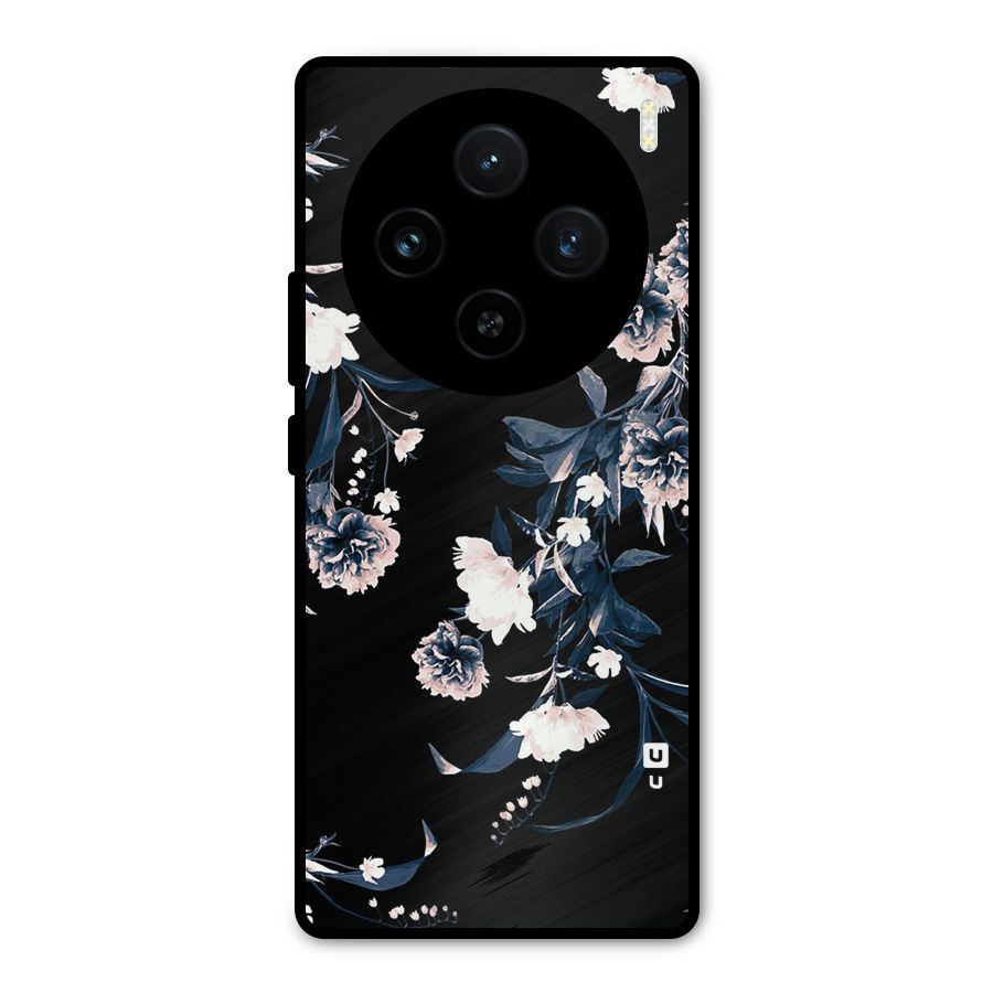 White Flora Metal Back Case for Vivo X100