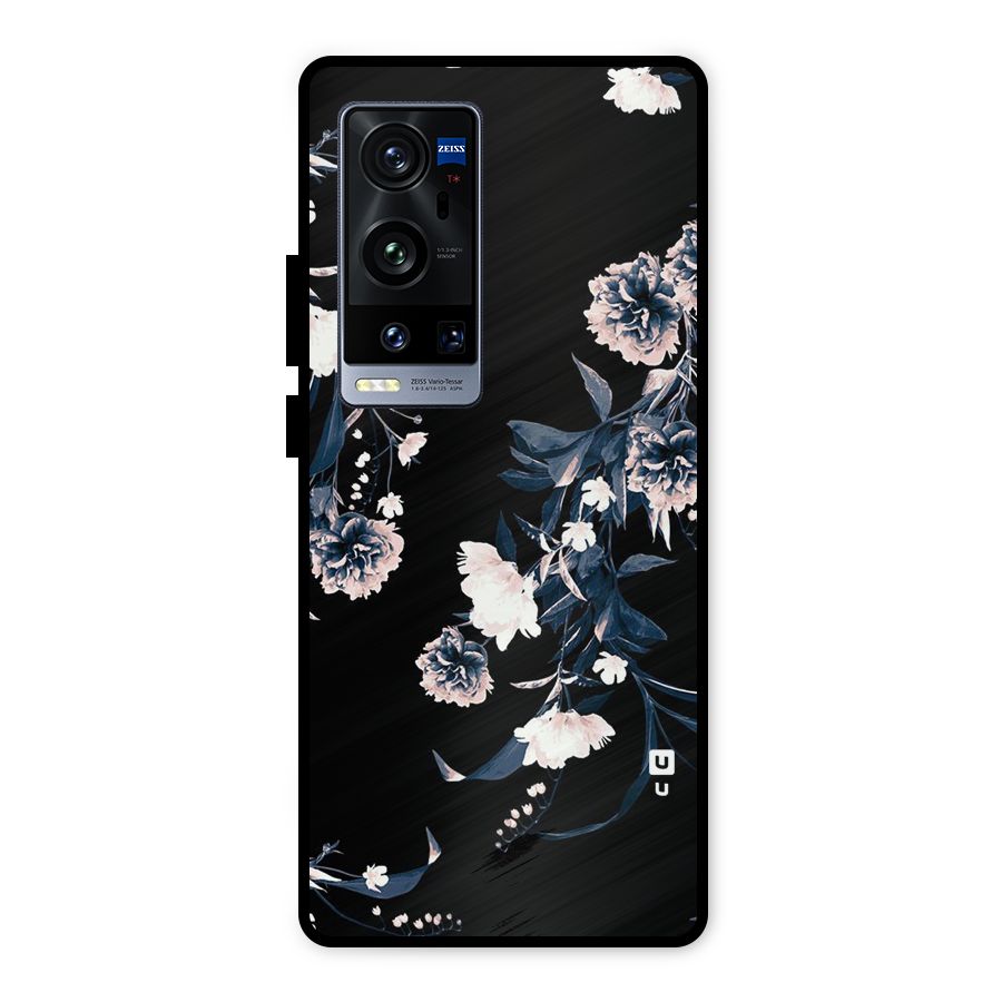 White Flora Metal Back Case for Vivo X60 Pro Plus