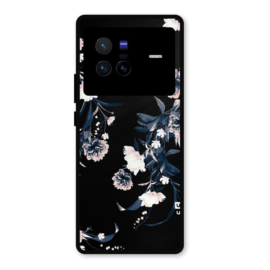White Flora Metal Back Case for Vivo X80