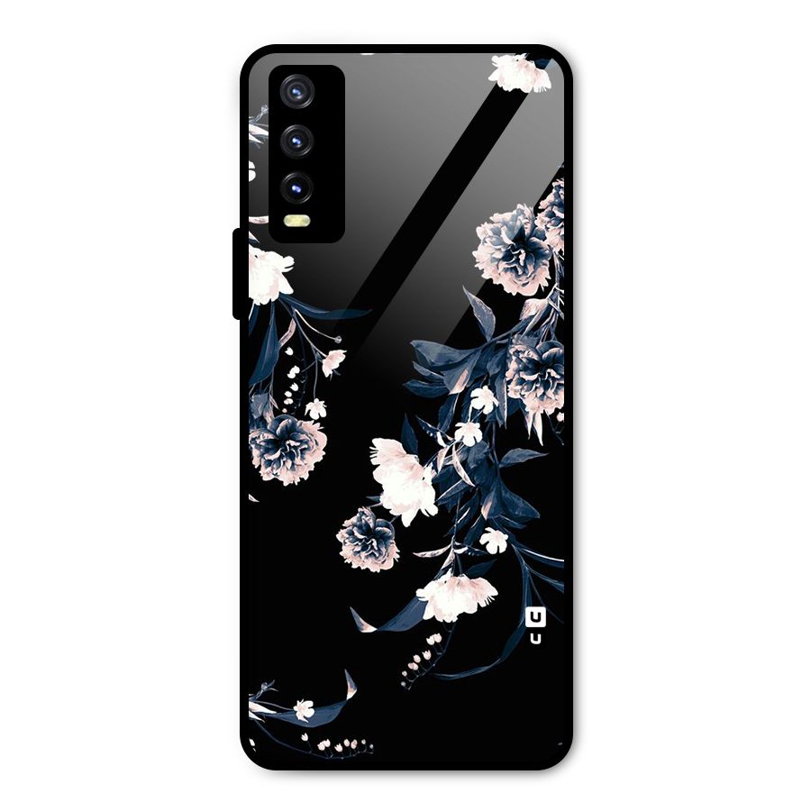 White Flora Metal Back Case for Vivo Y20