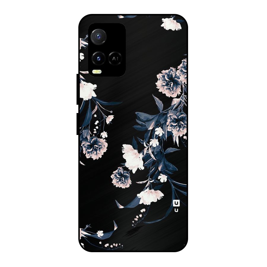 White Flora Metal Back Case for Vivo Y21A