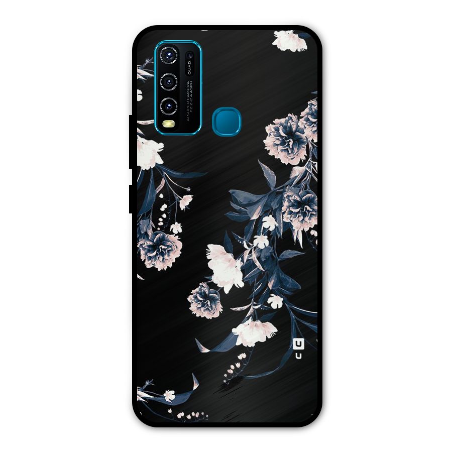 White Flora Metal Back Case for Vivo Y50