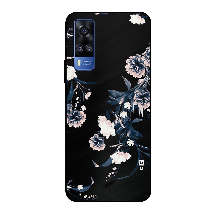 White Flora Metal Back Case for Vivo Y51