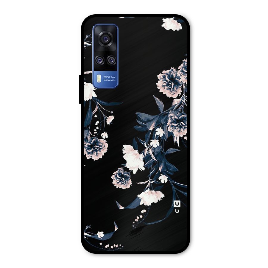 White Flora Metal Back Case for Vivo Y51A
