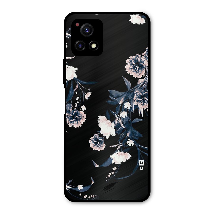 White Flora Metal Back Case for Vivo Y72 5G