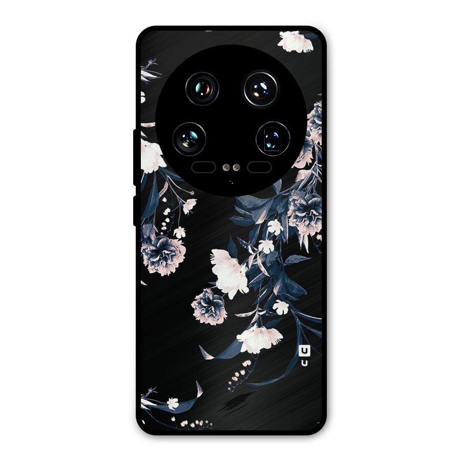 White Flora Metal Back Case for Xiaomi 14 Ultra