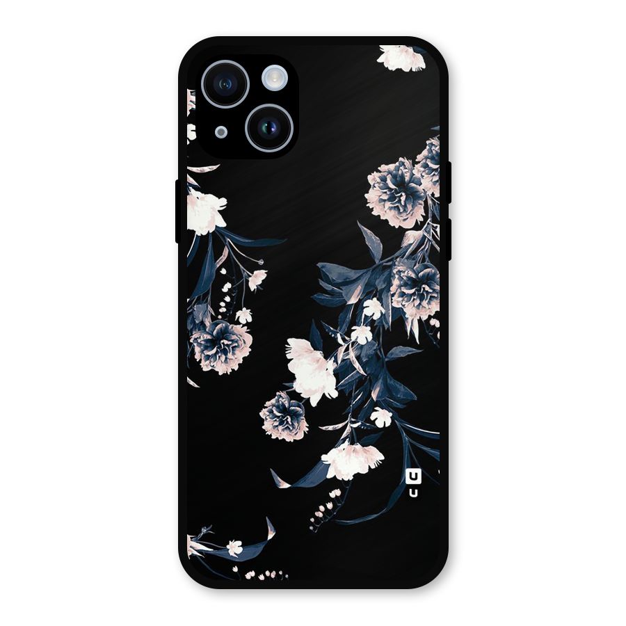 White Flora Metal Back Case for iPhone 14