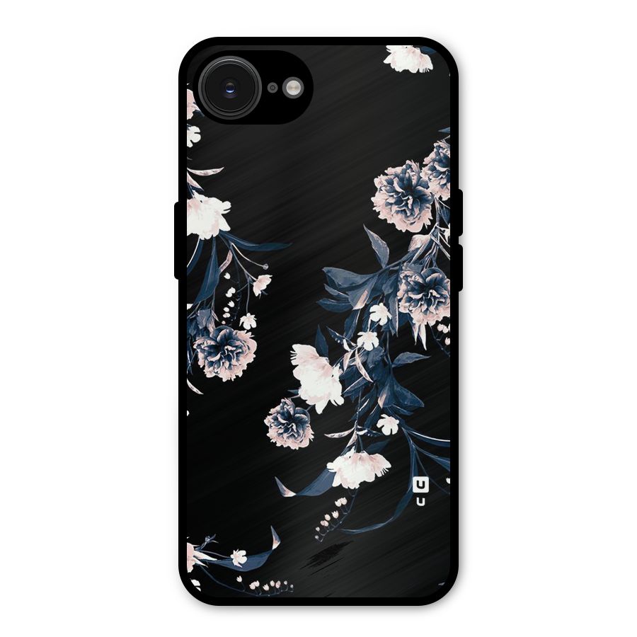 White Flora Metal Back Case for iPhone 16e