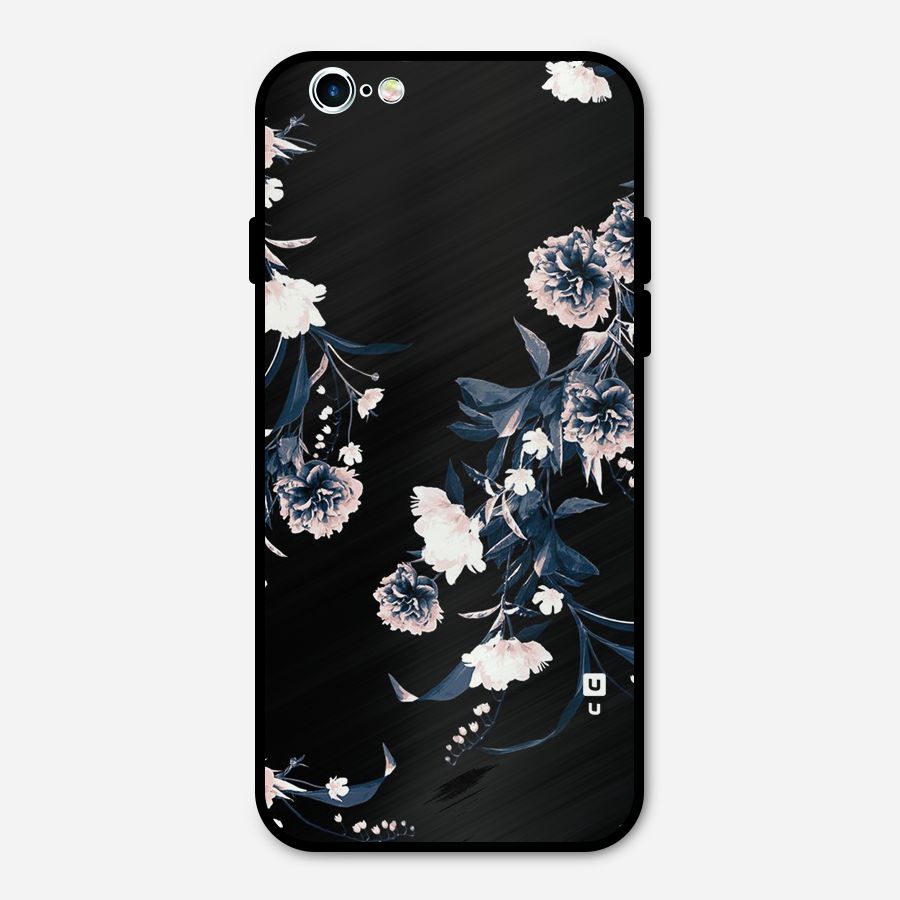 White Flora Metal Back Case for iPhone 6 6s