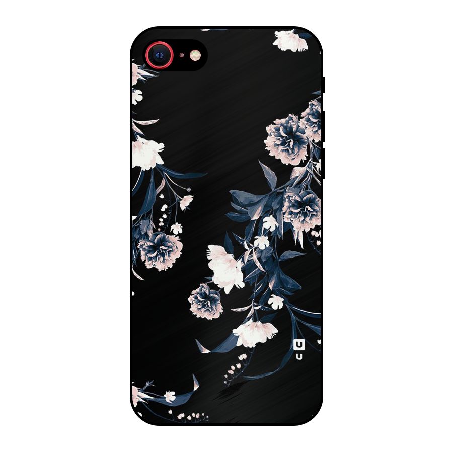 White Flora Metal Back Case for iPhone 7