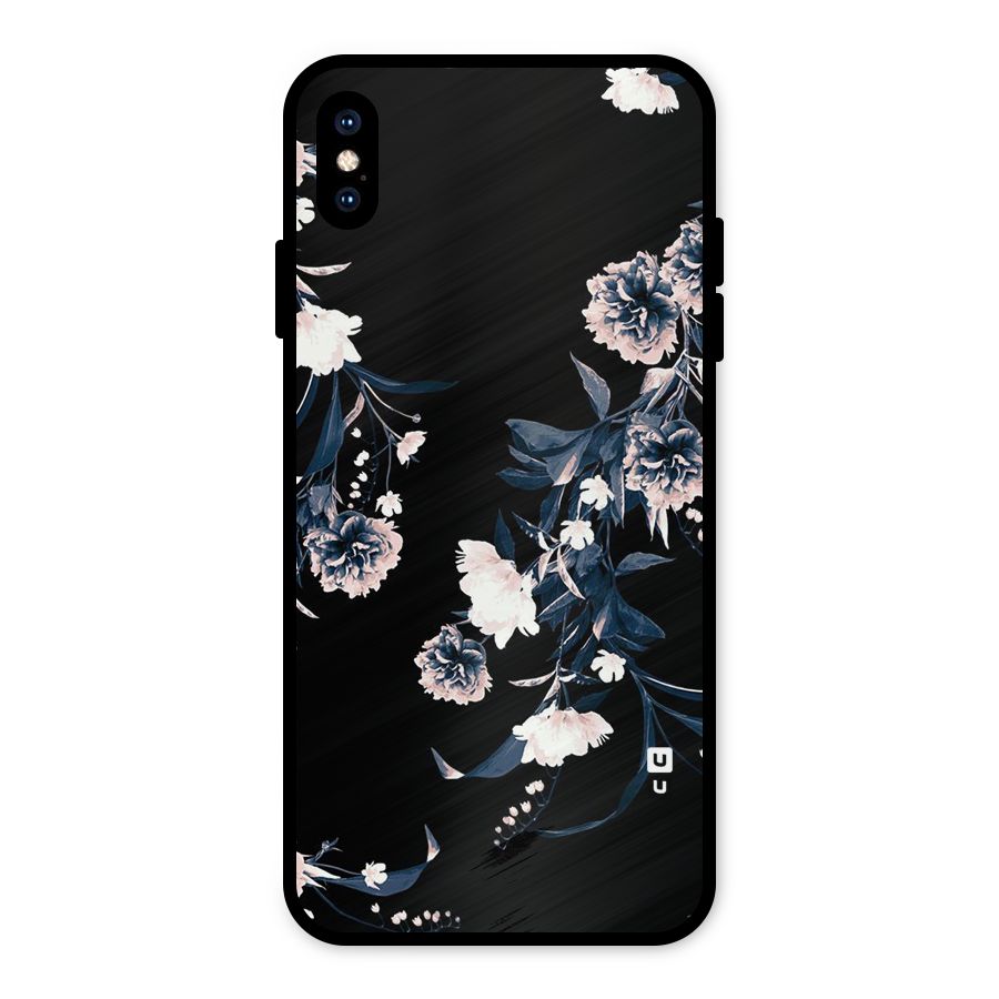 White Flora Metal Back Case for iPhone XS Max