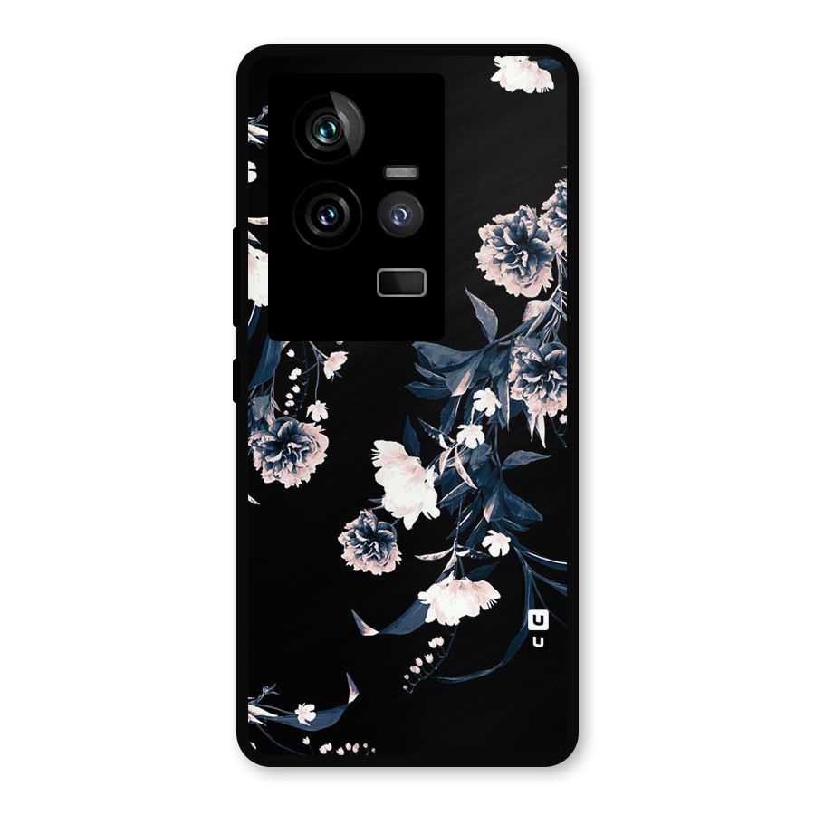 White Flora Metal Back Case for iQOO 11 5G