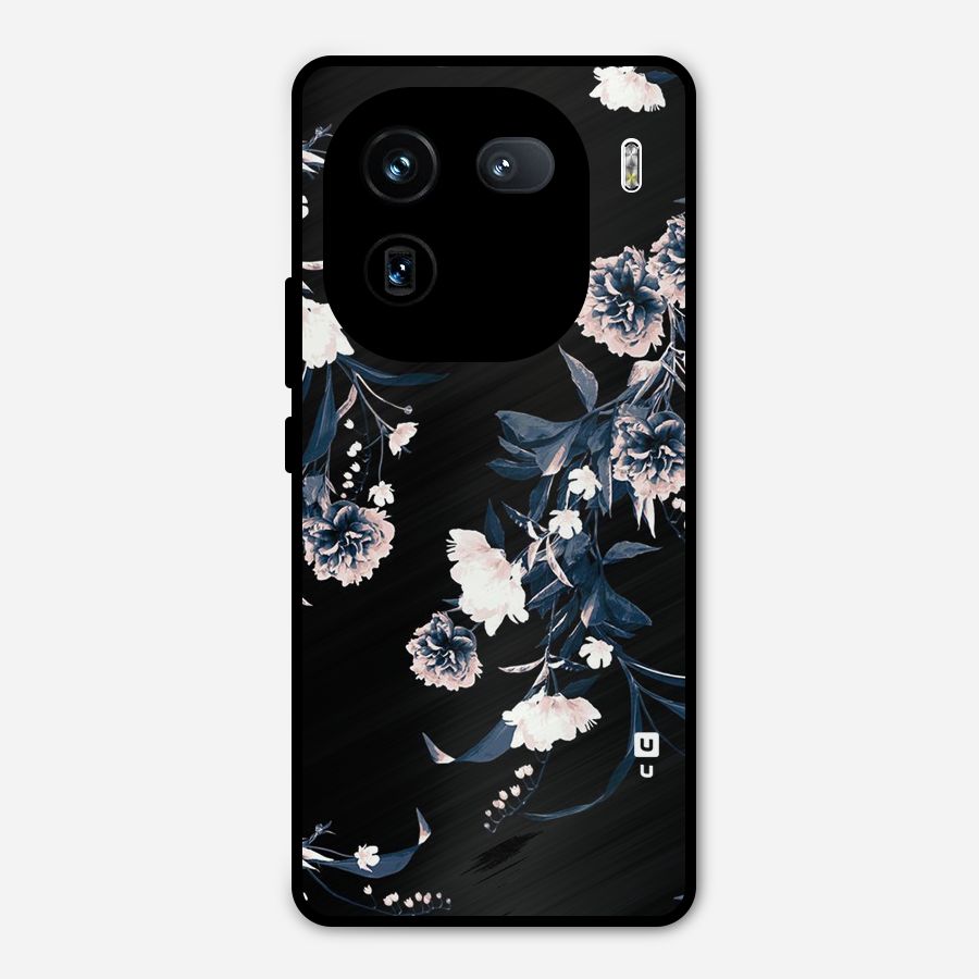 White Flora Metal Back Case for iQOO 12