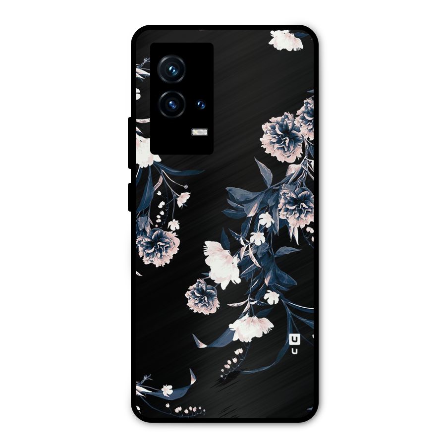 White Flora Metal Back Case for iQOO 9 5G