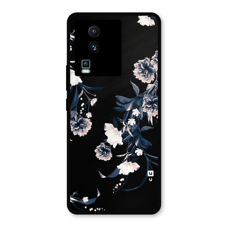 White Flora Metal Back Case for iQOO Neo 7 Pro