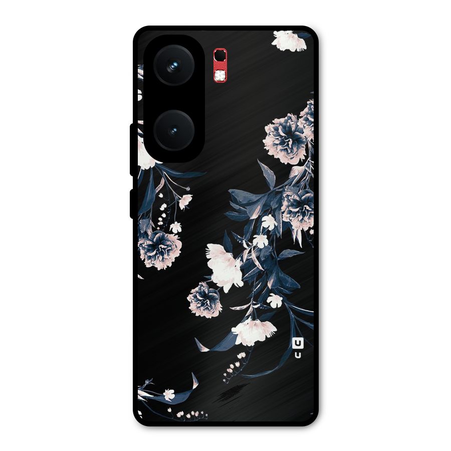 White Flora Metal Back Case for iQOO Neo 9 Pro