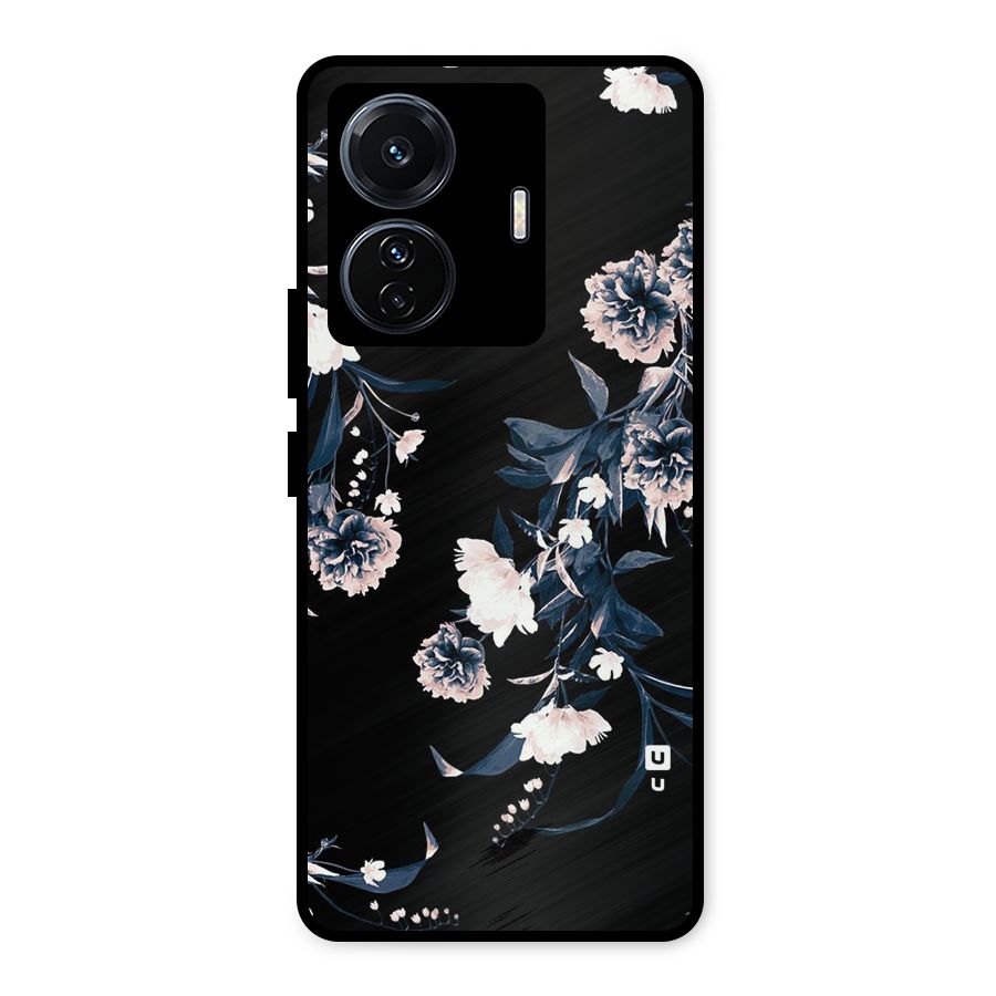White Flora Metal Back Case for iQOO Z6