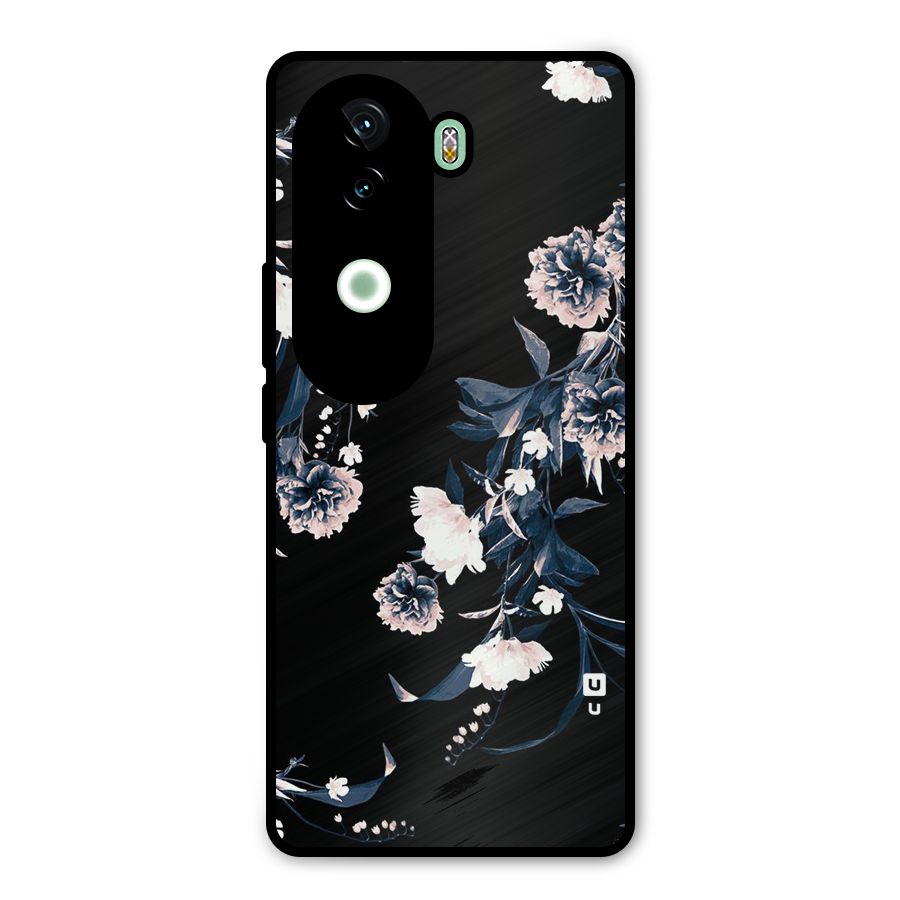 White Flora Metal Back Case for iQOO Z9s