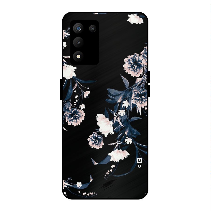 White Flora Metal Back Case for realme 9 5G SE