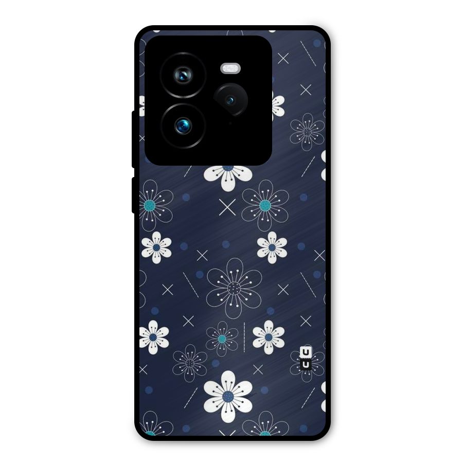 White Floral Shapes Metal Back Case for Realme GT 7 Pro