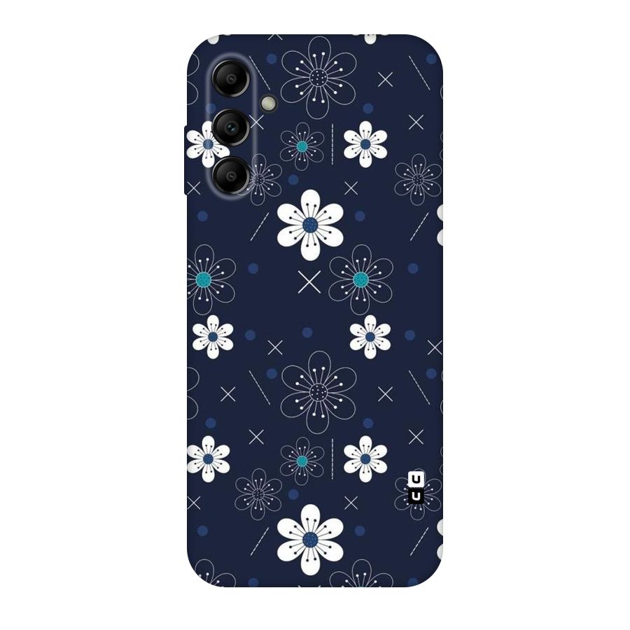 White Floral Shapes Original Polycarbonate Back Case for Galaxy A14 5G