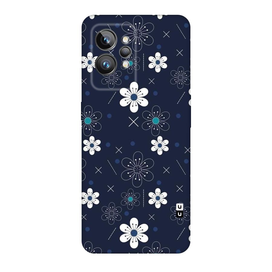 White Floral Shapes Original Polycarbonate Back Case for Realme GT2 Pro