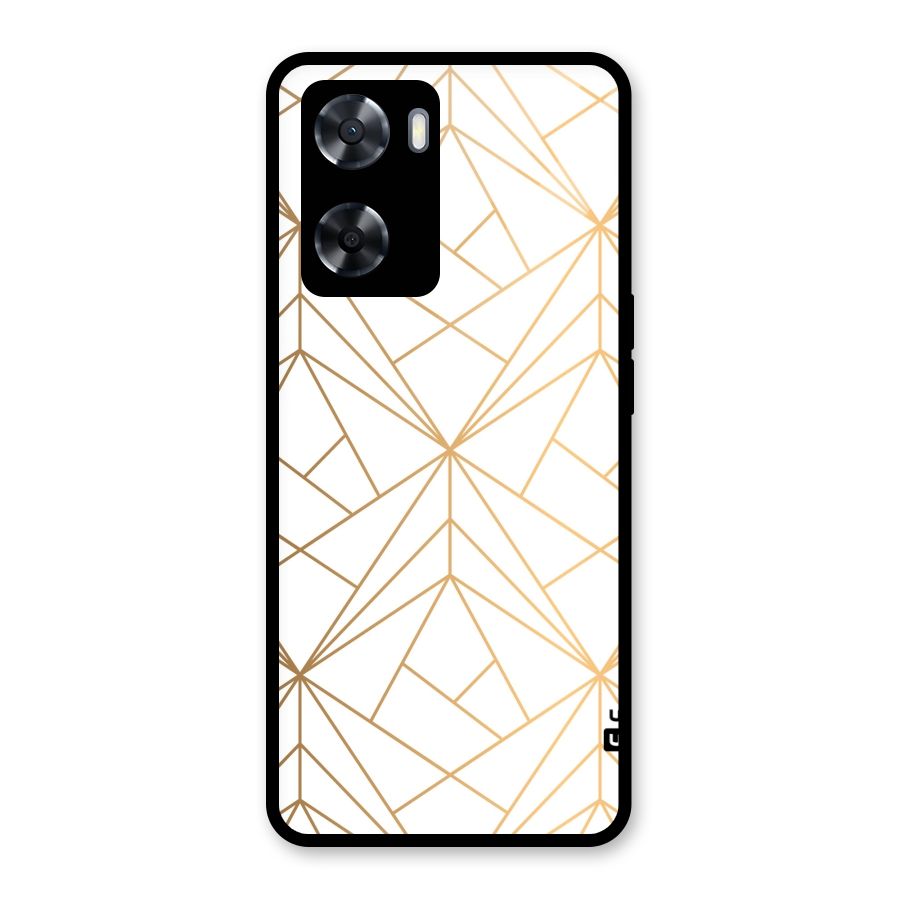 White Golden Zig Zag Glass Back Case for OnePlus Nord N20 SE